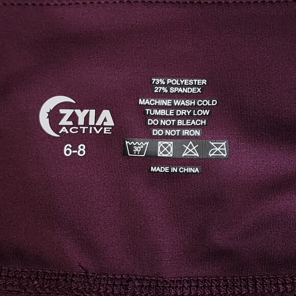 Zyia Active Legging 6-8 Women Light N Tight High‎ Rise Crop Tuxedo Spellout 16" - Picture 3 of 9